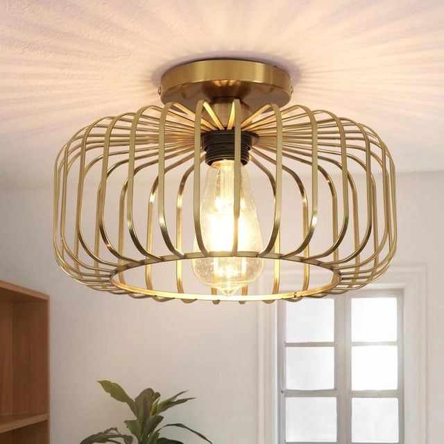 FRIDEKO HOME Lampa sufitowa, metalowa, nowoczesna z metalu miedź