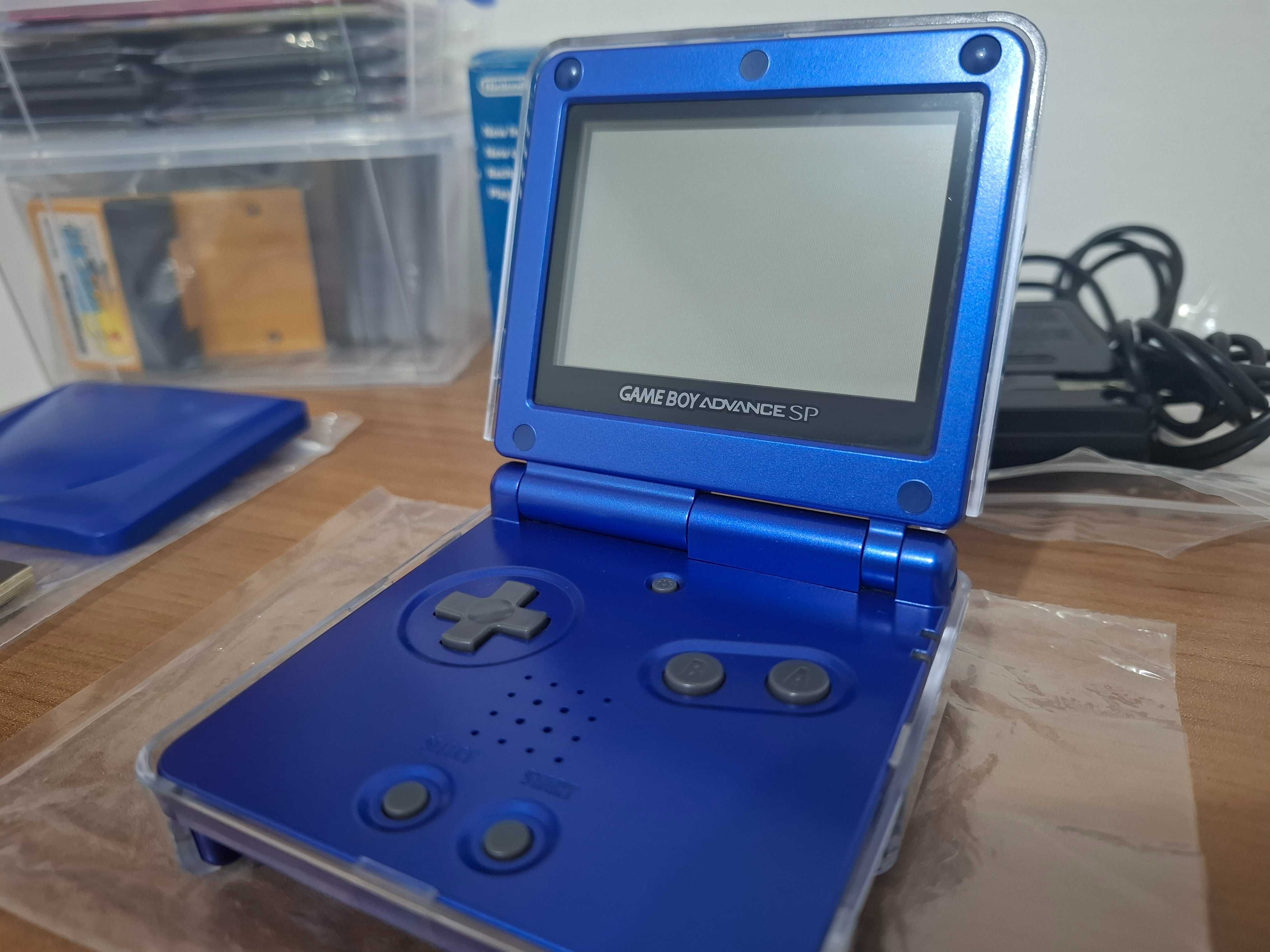 Game Boy Advance SP AGS-001 Azul + Jogos