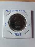 Alemanha 5 marcos 1981 J soberba