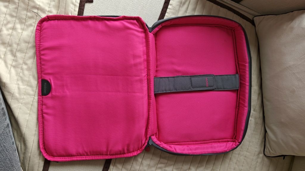 torba etui komputer laptop szara rozowa 35x28 sliczna