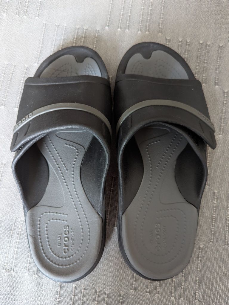 Crocs Modi Sport Slide графитовые тапочки унисекс. 38,5