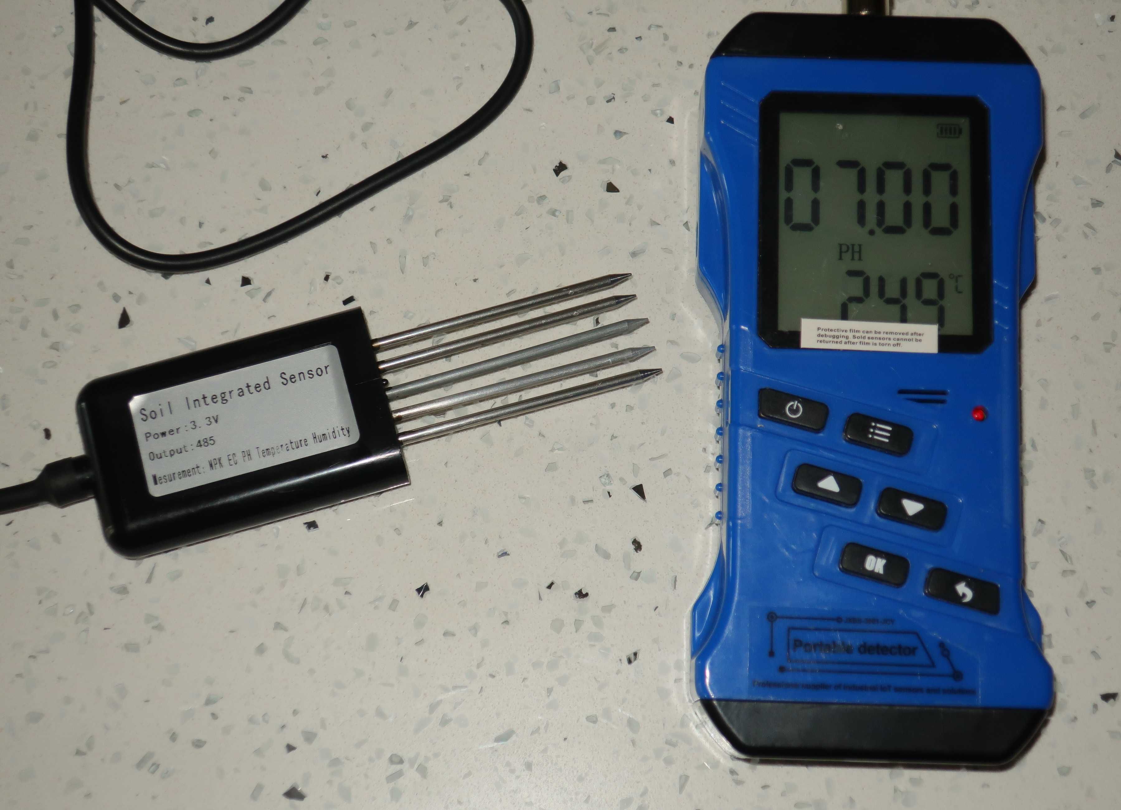 Medidor rápido de solos, multifuncional (PH, temp, humidade, N, P, K)