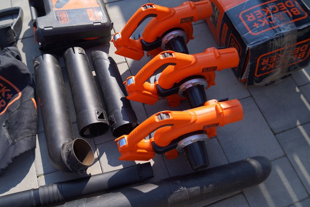 Zestaw narzedzi Black & Decker odkurzacz ogrodowy dmuchawa wkretarka