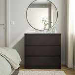Cómoda IKEA c/3 gavetas, pret-cast, 80x78 cm