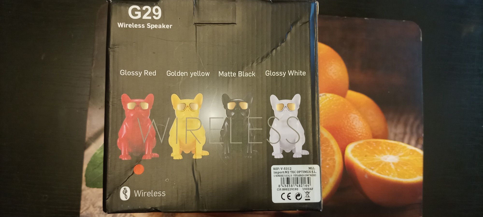 Czerwony głośnik bezprzewodowy Buldog Francuski bluetooth G29