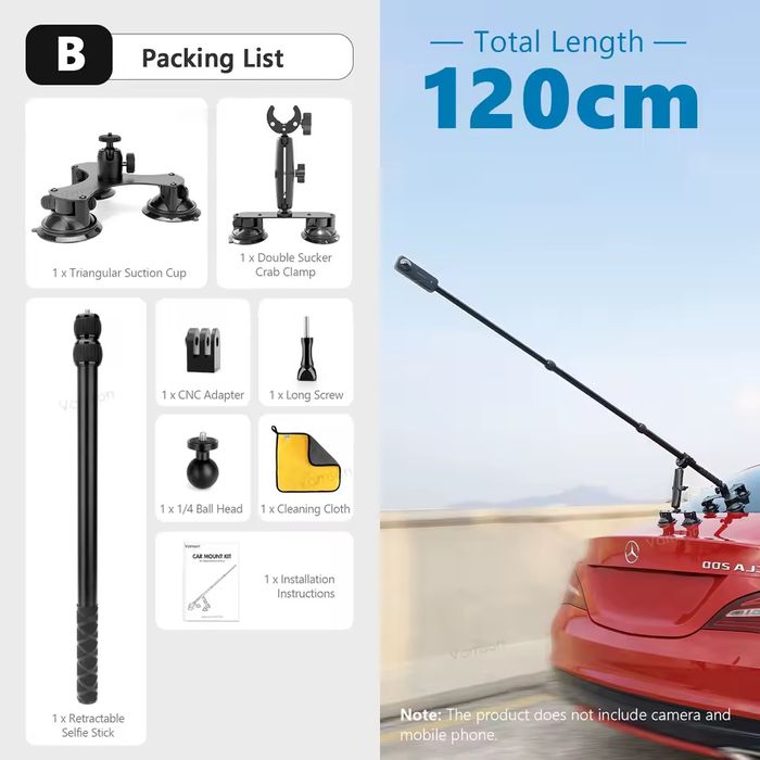 Zestaw do montażu kamery na samochodzie nowy