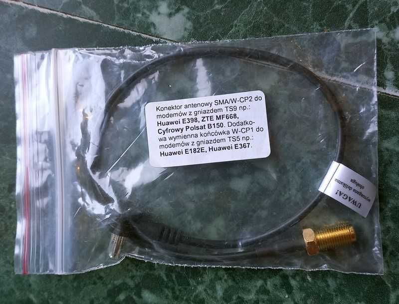 Konektor antenowy SMA/W-CP2 do modemów z gniazdem TS9 HUAWEI