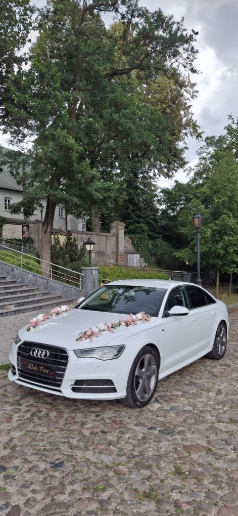 Auto do  ślubu. Białe   AUDI A6 C7 LIFT