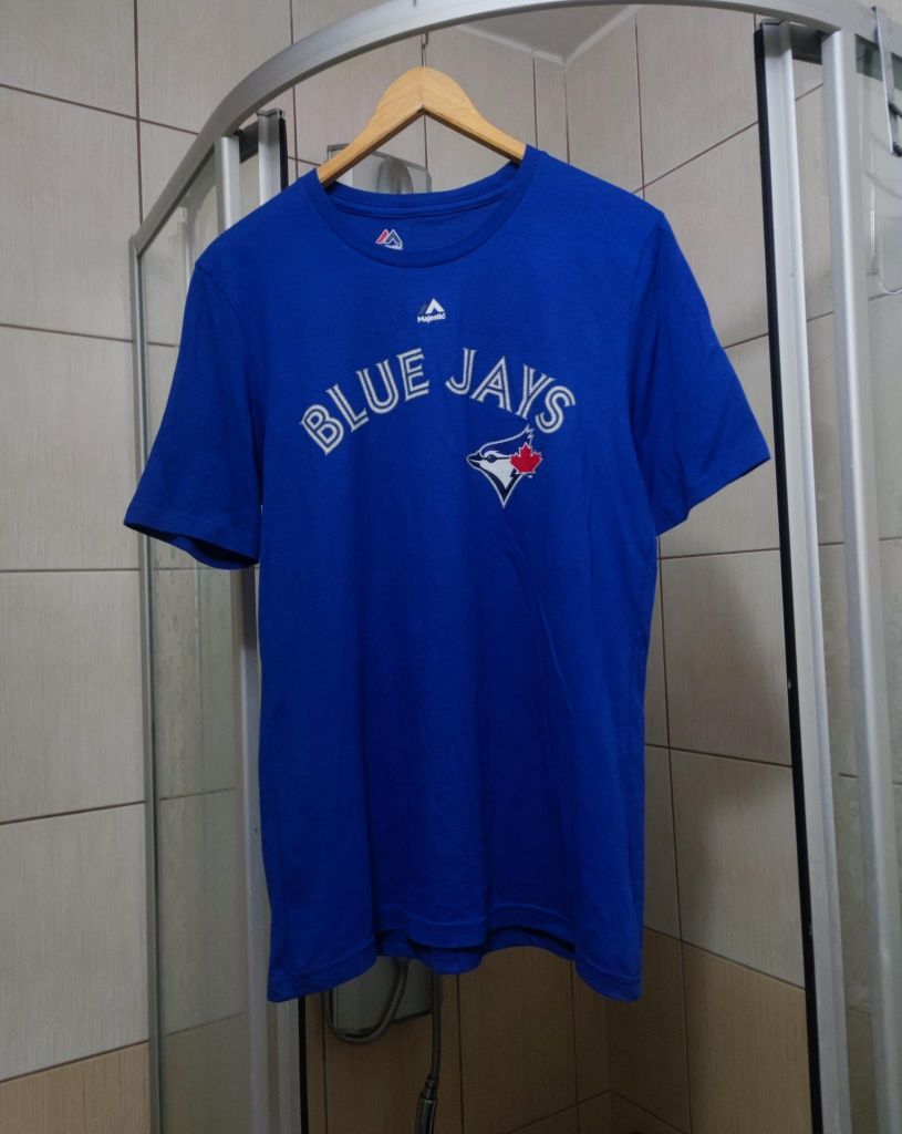 bluzka koszulka t-shirt męski L M mlb sport Majestic Toronto blue Jays