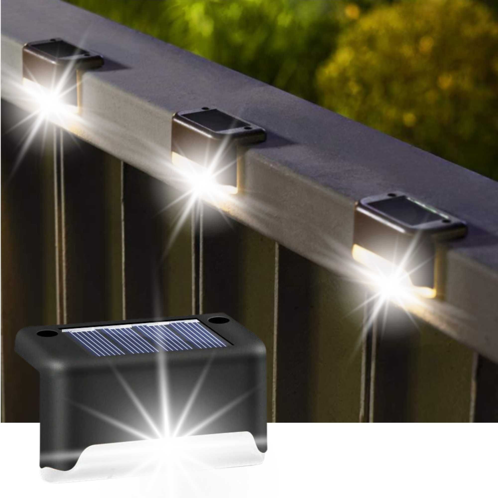 Lampa Solarna Ogrodowa LED Na Taras Schody Balkon Biały Zimny 12 sztuk