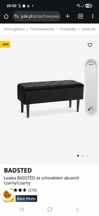 Duża pufa welurowa Jysk