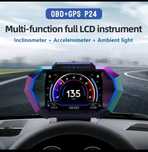 Опис Бортовий комп'ютер HUD P24 GPS-спідометр OBD2