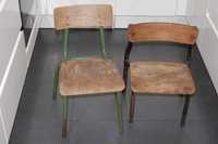 Krzesełka dziecięce drewniane - 2 sztuki - cena zestawu - PRL