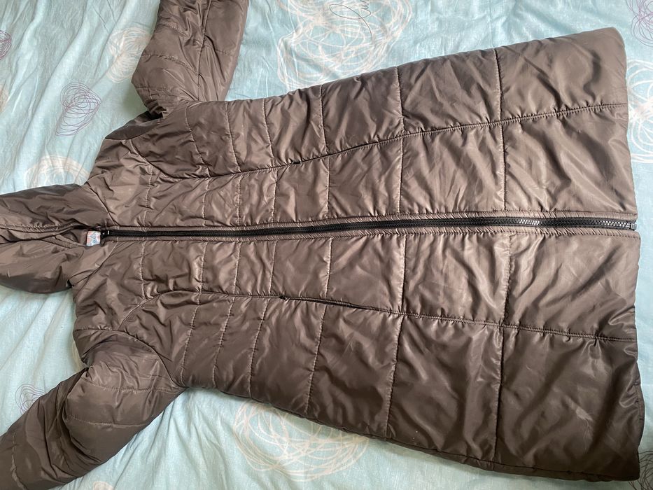 Пальто пуховик для вагітних зі вставкою для животика