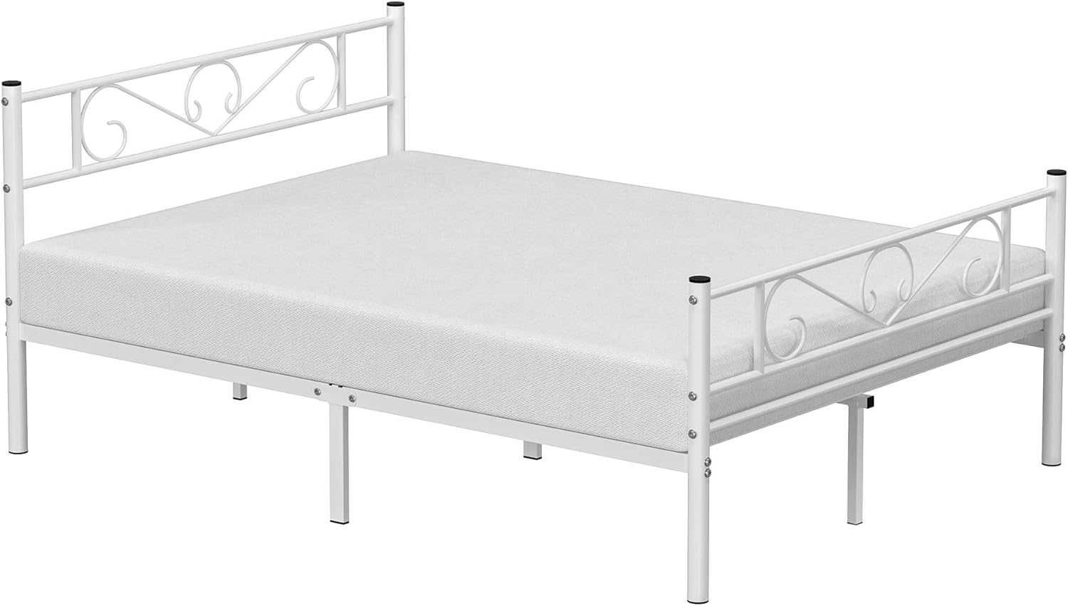 Rama łóżka biała metalowa stelaż industrialne loft 140 x 190 cm Nowa