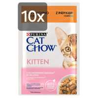 Cat Chow Kitten 10x 85g + Gratis, Purina Kocięta Saszetki dla Kota Kot