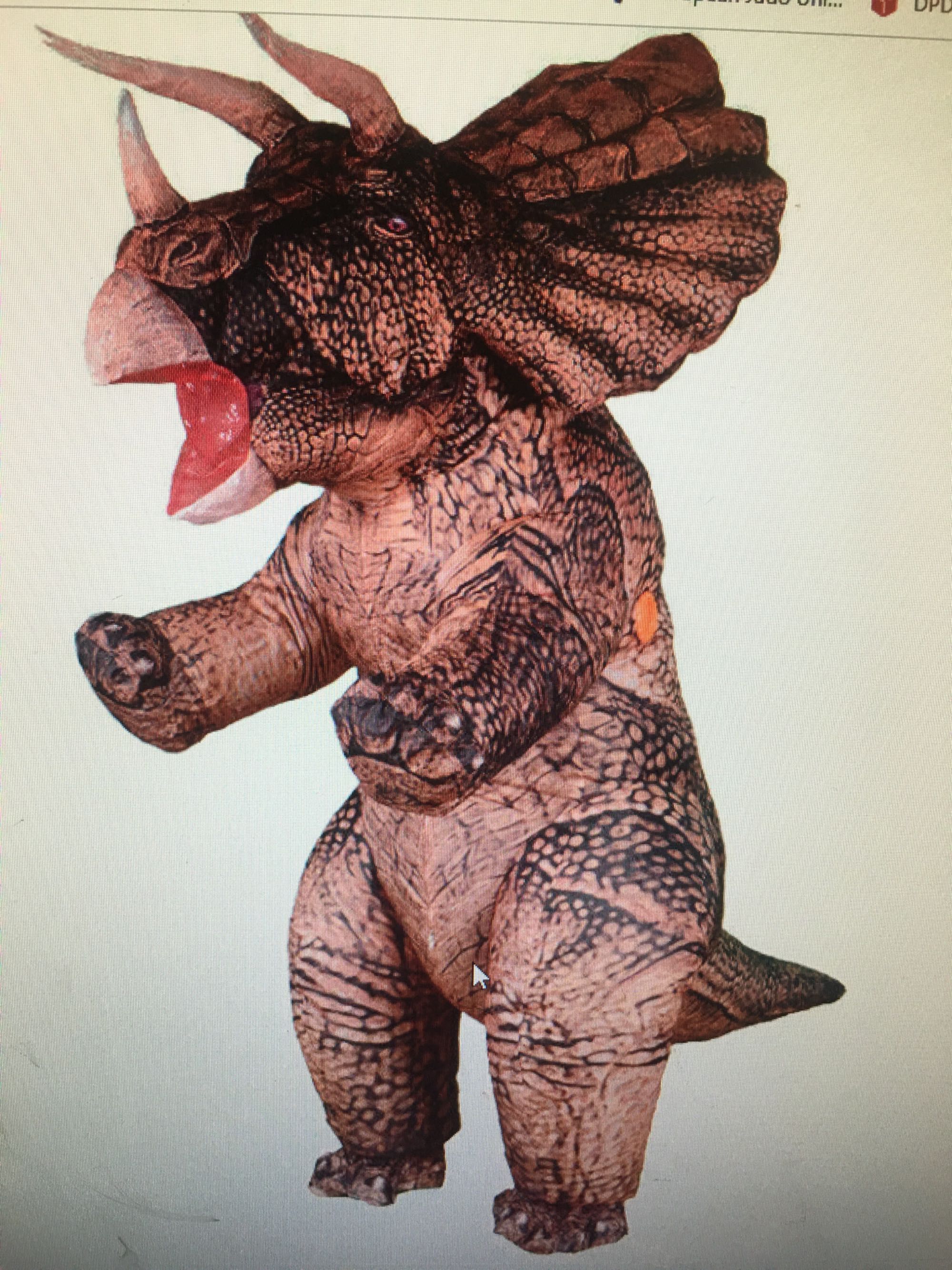 Triceratops  kostium nadmuchiwany dinozaura  dla dorosłych