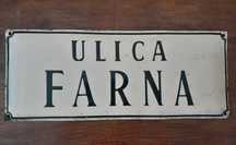 Stara tablica nazwa ulicy Łódź Farna
