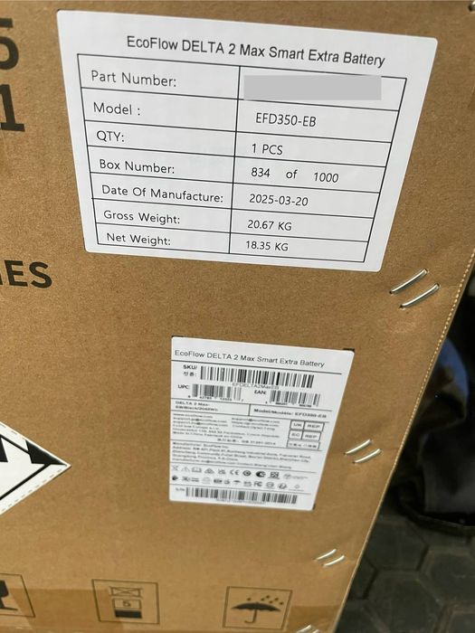 Батарея Ecoflow Delta 2 нова Ємність 2048 Вт
Ємність 2048 Вт.