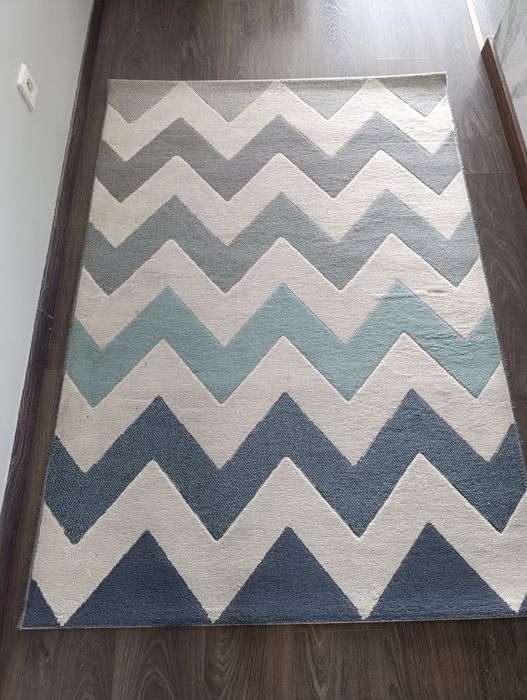 Dywan zygzak niebiesko-szary 120x170