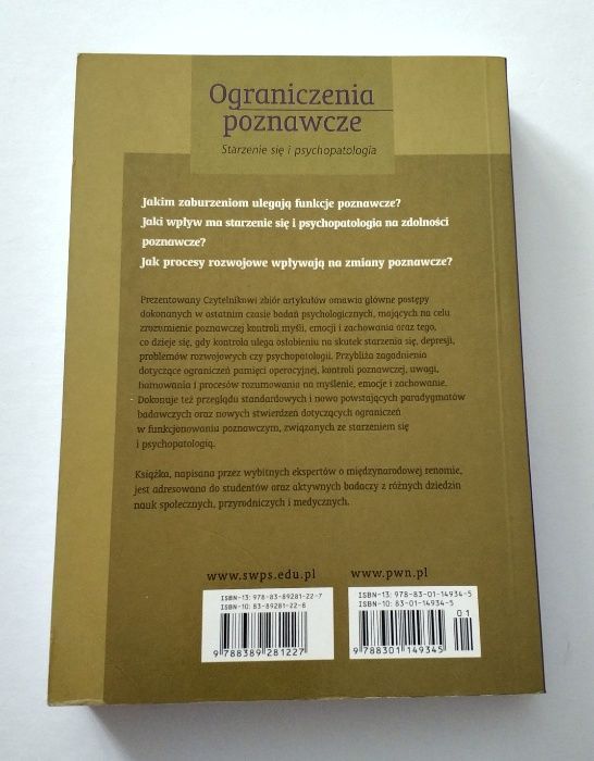 OGRANICZENIA POZNAWCZE, Starzenie się i psychopatologia, Engle, UNIKAT