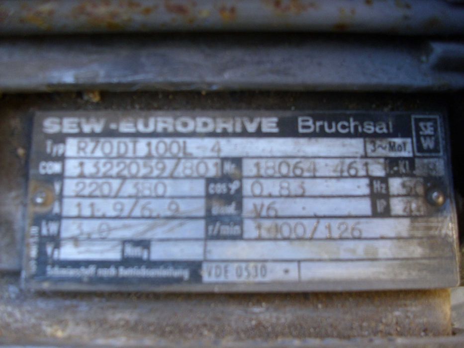 Motoreduktor 3 kW ,126 obr