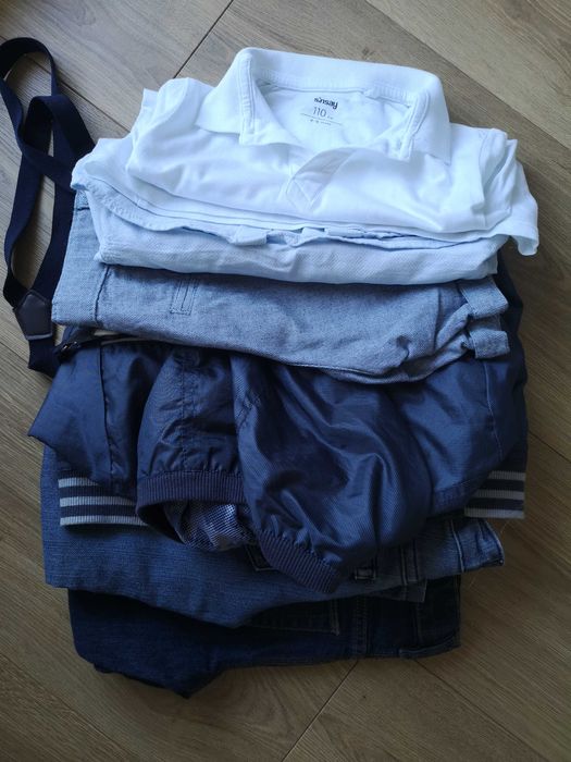 Paka ubrań 110, kurtka koszula, spodnie