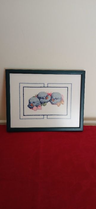 Quadro bordado a ponto cruz