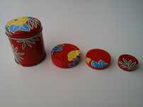 Conjunto 4 caixas em lata, anos 80