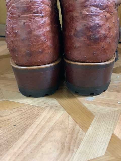 Ковбойские сапоги мужские из кожи страуса