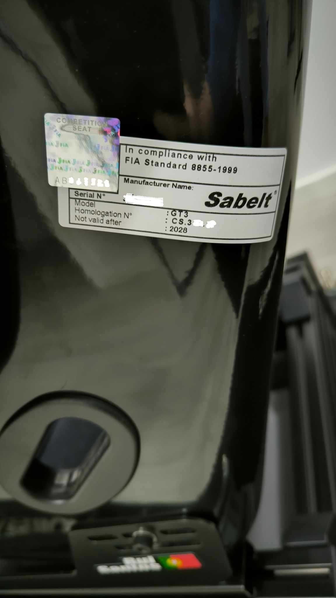 Baquet Sabelt GT3 - Homologação FIA (até 2028)