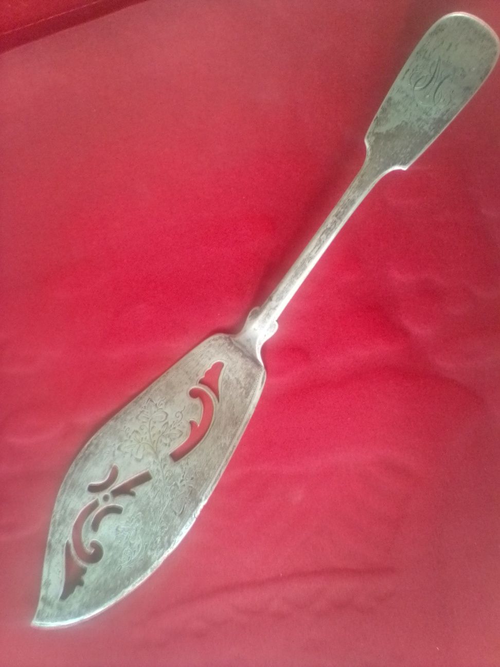 Лопатка-нож  ложка столово-десертная серебряная