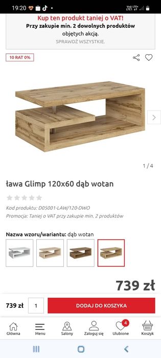 Ława posiada  rysy