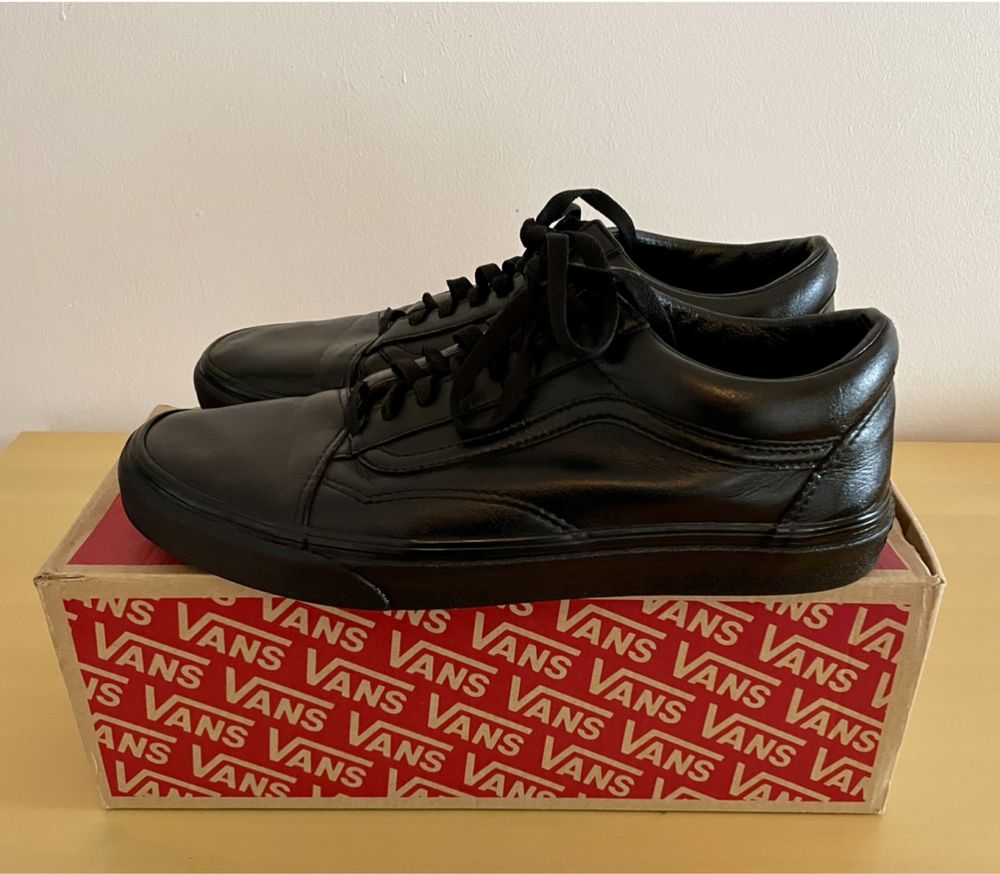 Vans Old Skool, 44, couro, preto