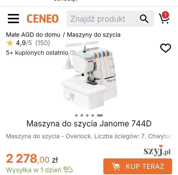 JANOME my lock 744D overlock ,owerlok jak nowy