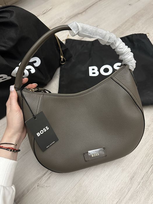 Сумка Hugo Boss Lenah Женская коричневая кожаная сумка