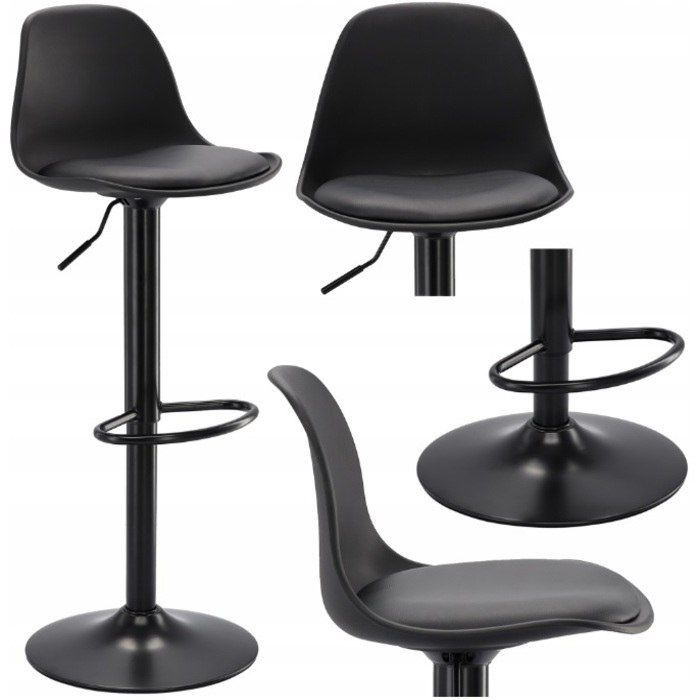 Hoker barowy nowoczesny czarny reguluwany obrotowy