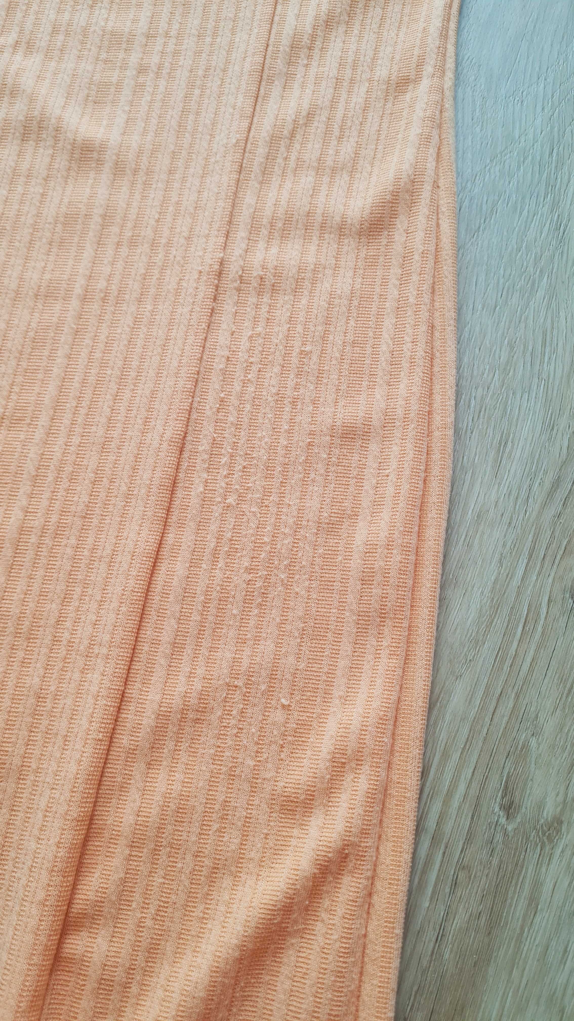 Sukienka letnia na ramiączka pomarańczowa midi
