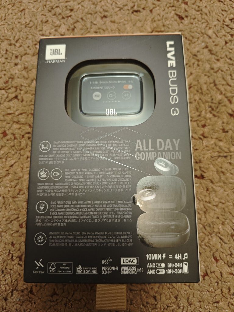 Навушники TWS JBL Live Buds 3 Black (JBLLIVEBUDS3BLK)