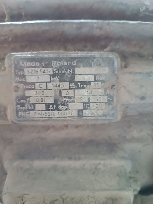 Sprzedam dwa silniki 7 kW i 2,2 kW
