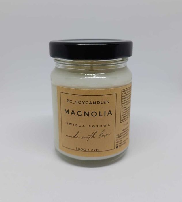 Świeczka Sojowa Zapachowa Magnolia 143ml 27h