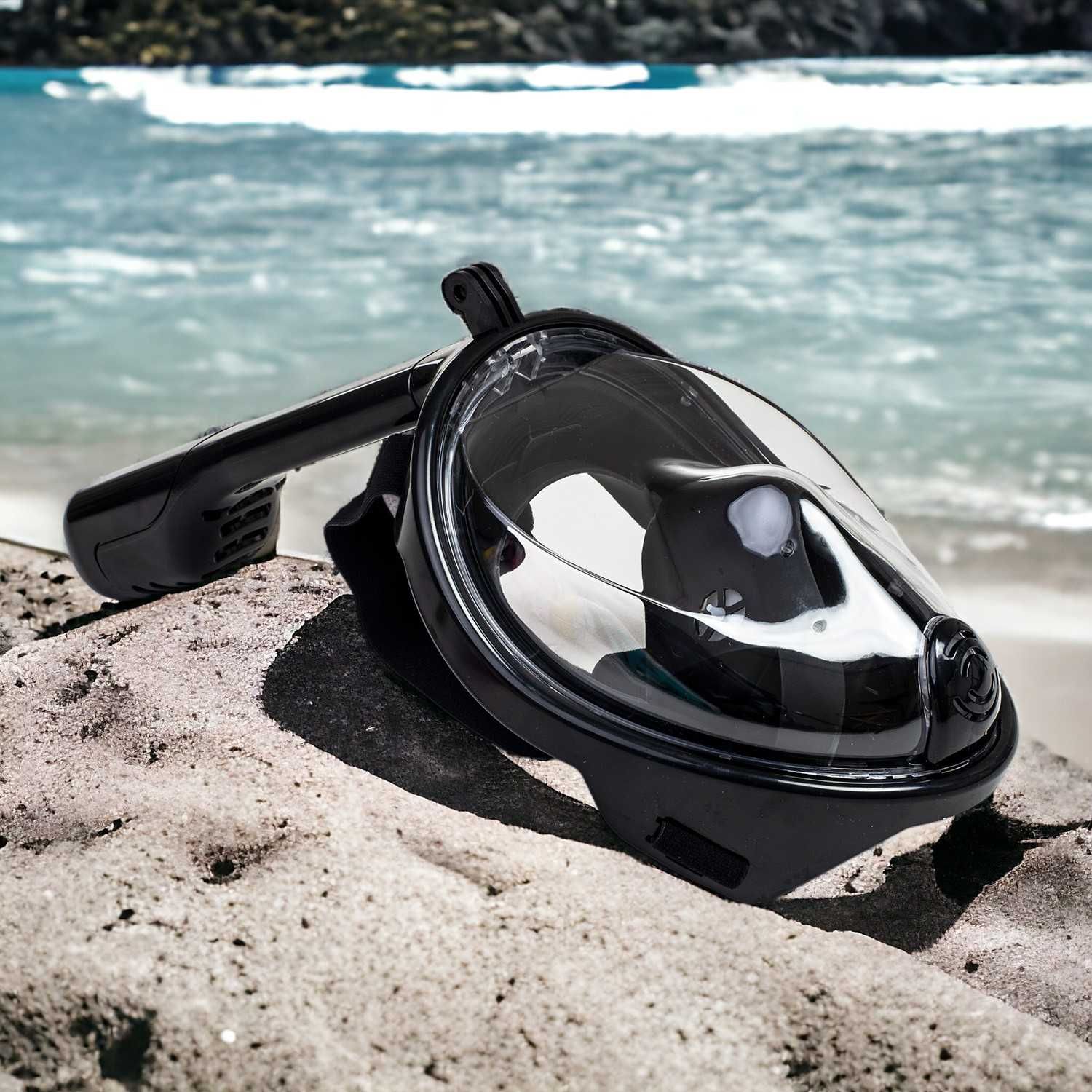 Maska do nurkowania snorkelingu dla dzieci S/M (1 rurka) czarna
