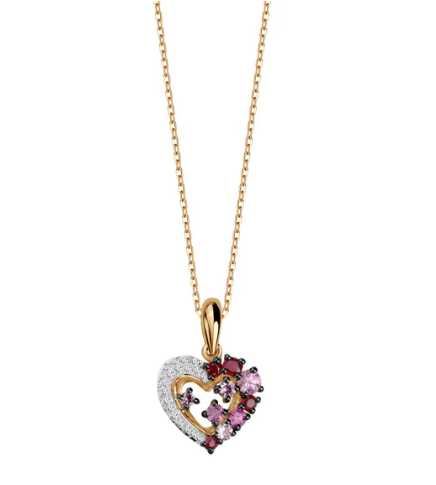 Zawieszka złota z szafirami, rubinami i diamentami 19667 verona