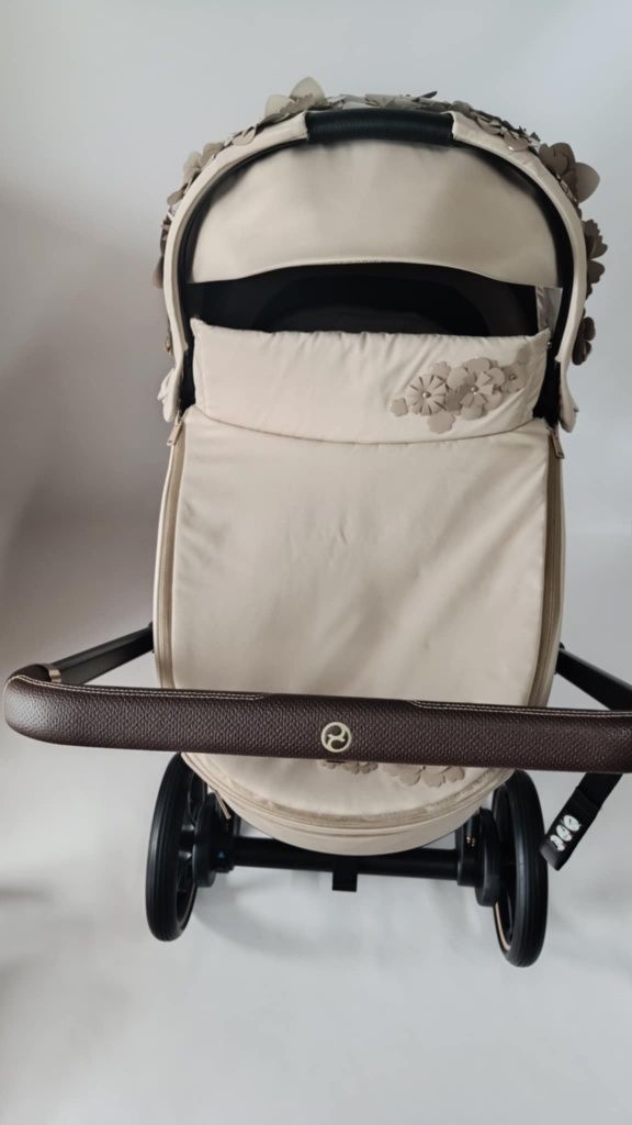 Cybex e-Priam rose gold z gondolą simply flowers beige