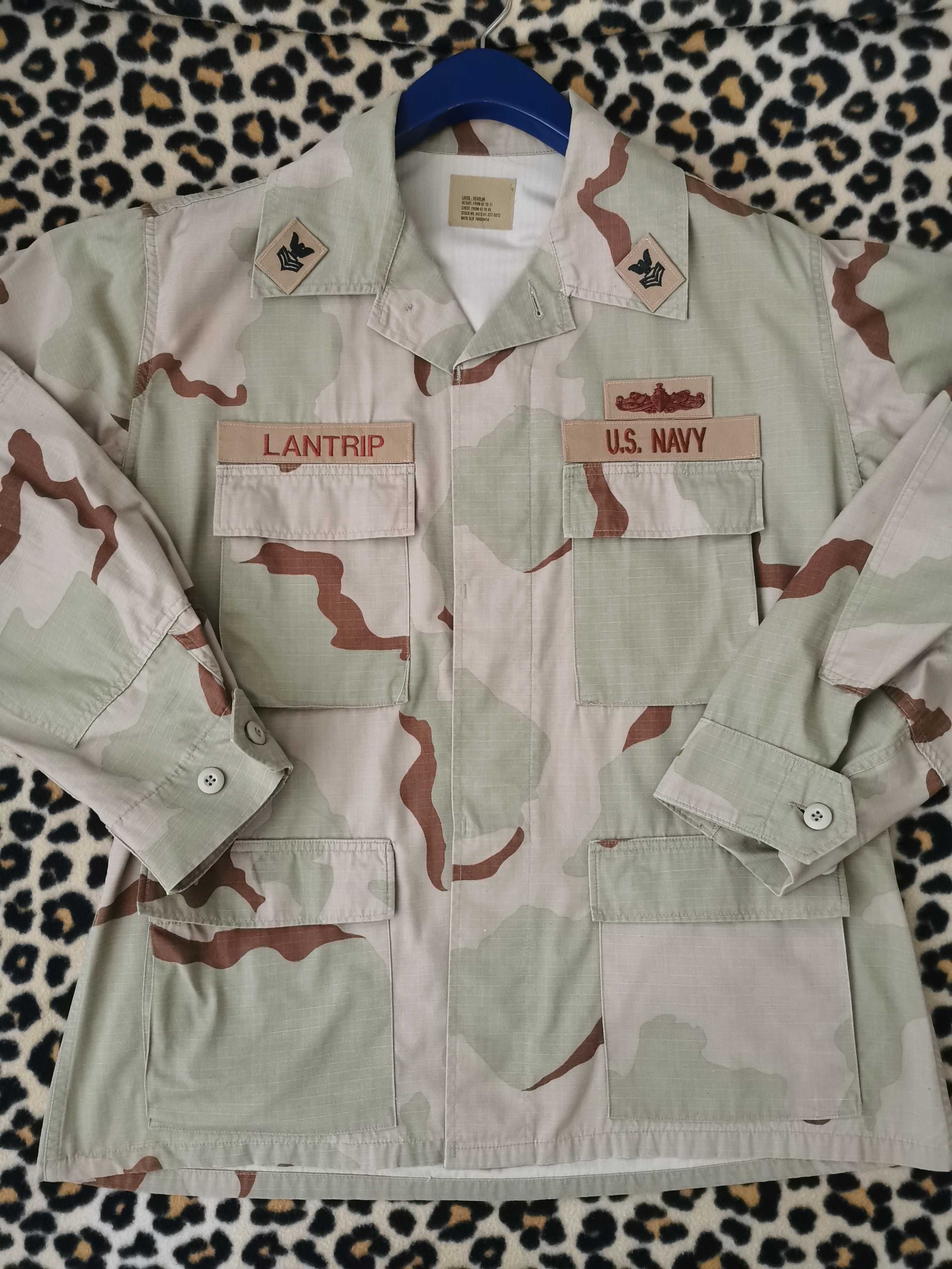 Bluza US NAVY ARMY Combat Camo Beżowa Pustynna Khaki XL Jak Nowa