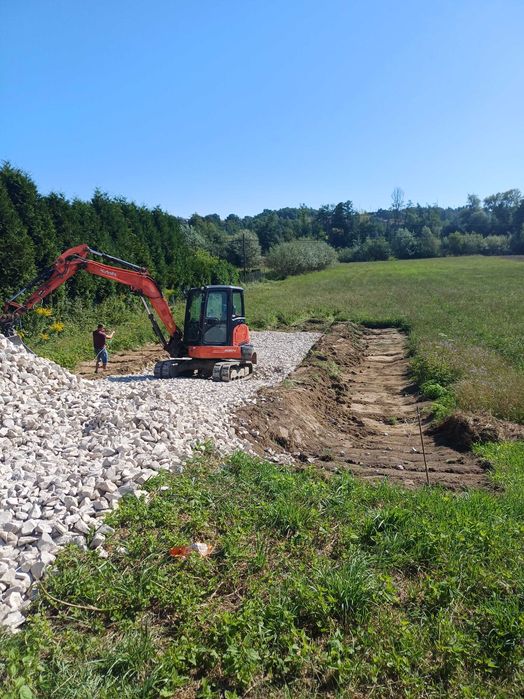 Usługi koparką koparko ładowarką niwelacja terenu wykopy fundamentów