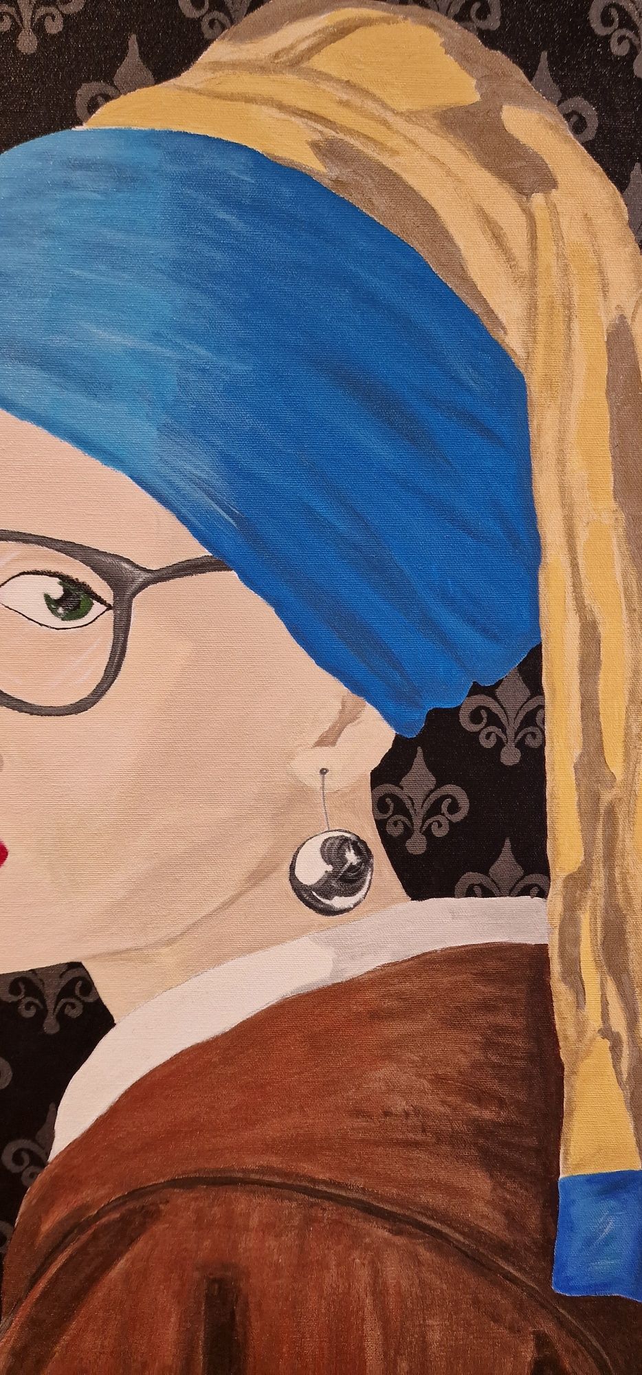 Pintura Pop Art original Única em tela Moça do Brinco de pérola
