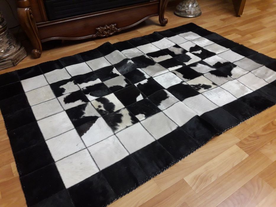 Килим зі шкір корови ручної роботи коврик ковер из шкур коров