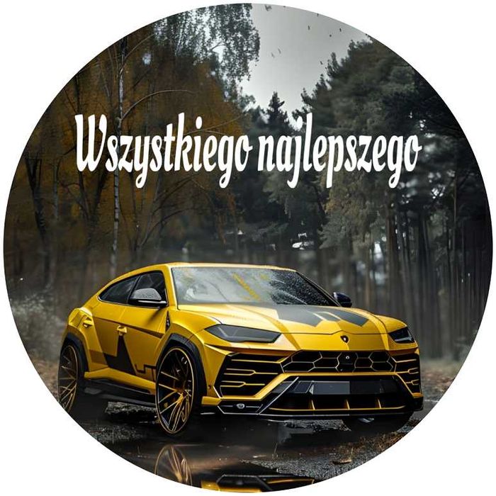 Opłatek na tort Urodziny Lamborghini Logo Auto