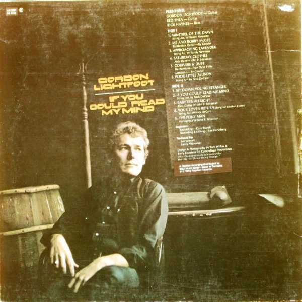 Gordon Lightfoot ‎– If You Could Read My Mind